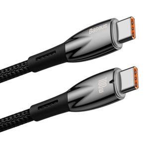 USB-C kaabel USB-C Baseus Glimmer seeriale, 100W, 2m (must)