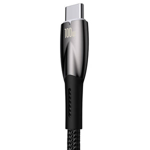 USB-kaabel USB-C Baseus Glimmer seeria jaoks, 100W, 1m (must)