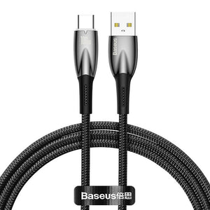USB-kaabel USB-C Baseus Glimmer seeria jaoks, 100W, 1m (must)