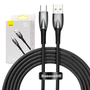 USB cable for USB-C Baseus Glimmer Series, 100W, 2m (Black)