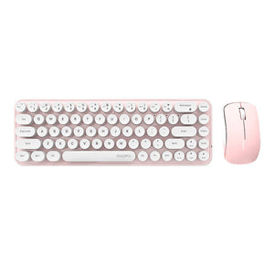 Bezvadu tastatūras un peles komplekts MOFII Bean 2.4G (balts-rozā)