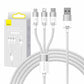 3in1 USB cable Baseus StarSpeed Series, USB-C + Micro + Lightning 3,5A, 1.2m (White)
