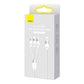 3in1 USB cable Baseus StarSpeed Series, USB-C + Micro + Lightning 3,5A, 1.2m (White)