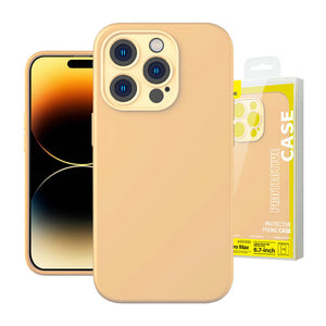 Baseus Liquid Silica Gel-fodral för iPhone 14 Pro Max (Sunglow) + härdat glas + rengöringskit