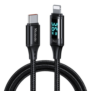 Kabelis Mcdodo CA-1030 USB-C uz Lightning, 36W, 1.2m (melns)