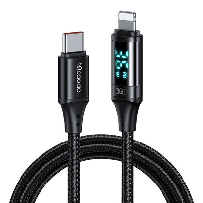 Kabelis Mcdodo CA-1030 USB-C uz Lightning, 36W, 1.2m (melns)