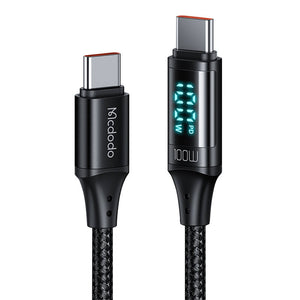 Kabelis Mcdodo CA-1100 USB-C uz USB-C, 100W, 1.2m (melns)