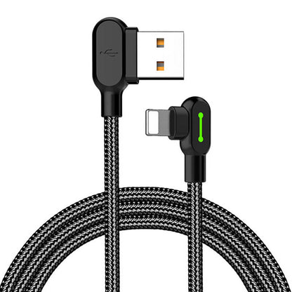 USB uz Lightning kabeli, Mcdodo CA-4673, leņķveida, 1.8m (melns)