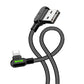 USB uz Lightning kabeli, Mcdodo CA-4679, leņķveida, 3m (melns)