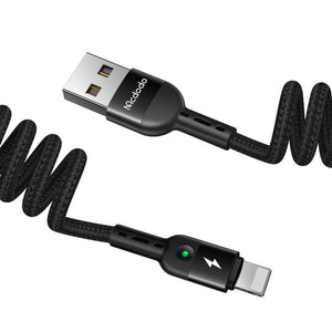 USB uz Lightning kabeli, Mcdodo CA-6410, atsperīgs, 1,8 m (melns)