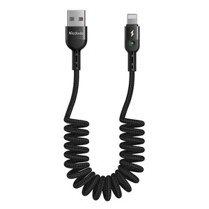 USB uz Lightning kabeli, Mcdodo CA-6410, atsperīgs, 1,8 m (melns)