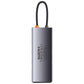 Hub 8w1 Baseus StarJoy Metal Glam Series, USB-C til HDMI + 3 x USB 3.0 + USB-C PD + RJ45 + SD/TF