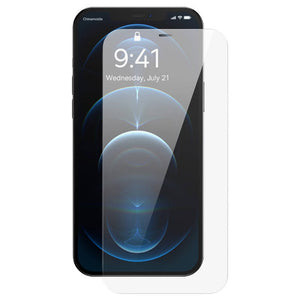 Baseus Schott HD karkaistu lasi pölysuodattimella 0,3 mm iPhone 12 Pro Maxille
