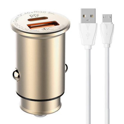 LDNIO C506Q USB, USB-C automašīnas lādētājs + MicroUSB kabelis