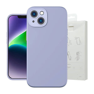 Baseus Liquid Silica Gel-fodral för iPhone 14 Plus (lavendel) + härdat glas + rengöringskit