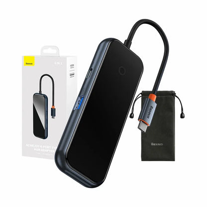 Adapteri 4w1 Baseus Hub USB-C:stä 4xUSB 3.0:aan (Tummanharmaa)