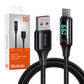 USB uz USB-C kabelis Mcdodo CA-1080 ar displeju, 66W, 6A, 1.2m (melns)