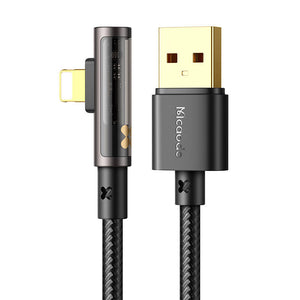 USB uz Lightning prizmas 90 grādu kabelis Mcdodo CA-3511, 1.8m (melns)
