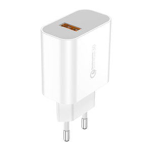Fast charger Foneng 1x USB QC3.0 EU46 18W + USB Lightning cable