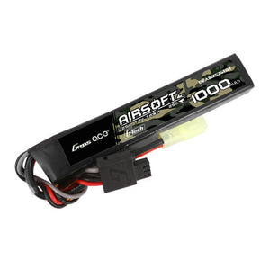 Gens ace G-Tech 25C 1000mAh 2S1P 7.4V Airsoftvapen Lipo-batteri med mini Tamiya-kontakt
