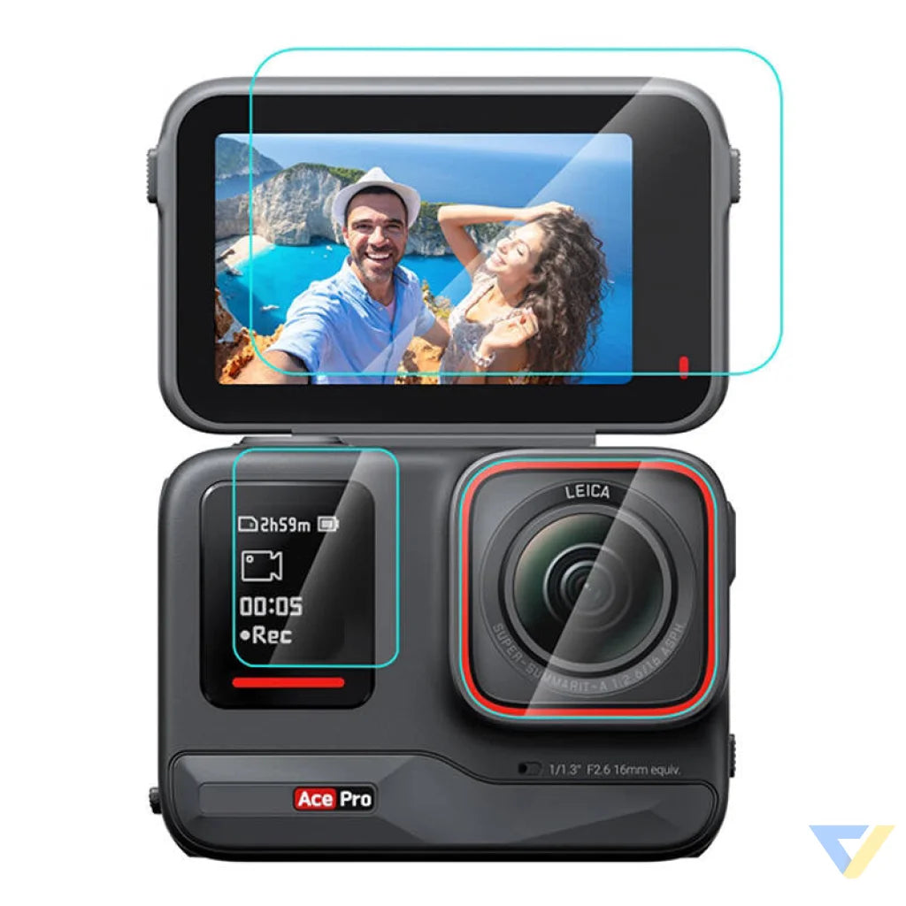 3 in 1 Tempered Glass Film PULUZ For Insta360 Ace Pro (PU951T) For sports cameras