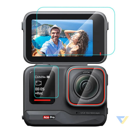 3 in 1 Tempered Glass Film PULUZ For Insta360 Ace Pro (PU951T) For sports cameras