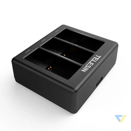 3 slot charger Telesin for GoPro Hero 12 / Hero 11 / Hero 10 / Hero 9 For sports cameras