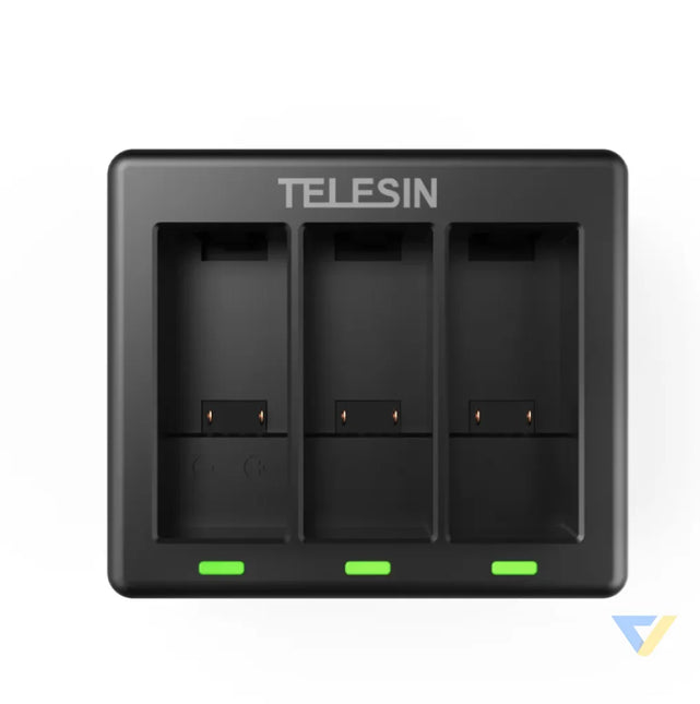 3 slot charger Telesin for GoPro Hero 12 / Hero 11 / Hero 10 / Hero 9 For sports cameras
