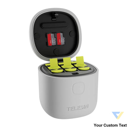 3 slot waterproof charger Telesin Allin box for GoPro Hero 9 / Hero 10 / Hero 11 / Hero 12 + 3 batteries (GP BTR 906 GY