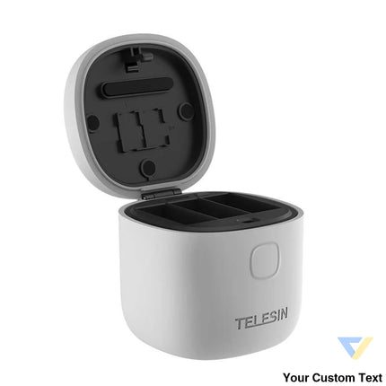 3 slot waterproof charger Telesin Allin box for GoPro Hero 9 / Hero 10 / Hero 11 / Hero 12 + 3 batteries (GP BTR 906 GY