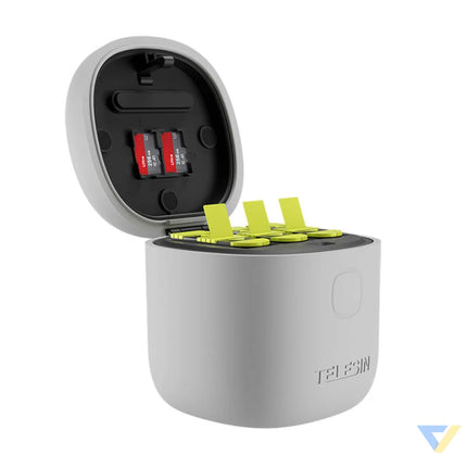 3 slot waterproof charger Telesin Allin box for GoPro Hero 9 / Hero 10 / Hero 11 / Hero 12 + 3 batteries (GP BTR 906 GY