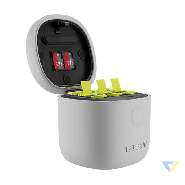3 slot waterproof charger Telesin Allin box for GoPro Hero 9 / Hero 10 / Hero 11 / Hero 12 + 3 batteries (GP BTR 906 GY