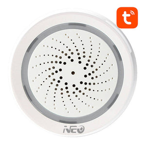 Gudrā trauksmes sirēna NEO NAS-AB02WT ar mitruma un temperatūras sensoru, WiFi TUYA
