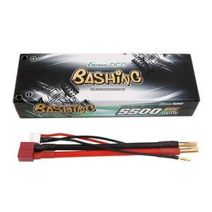 Batteri Lipo Gens ace 5500mAh 2S 7.4V 60C HardCase RC 10# bil med T-kontakt