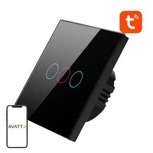 Smart lyskontakt WiFi Avatto TS02-EU-B3 3-vejs TUYA (sort)