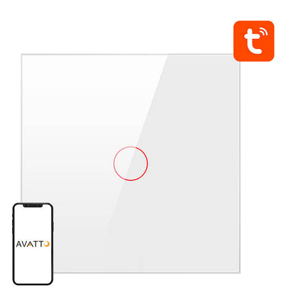 Gudrā gaismas slēdzis ZigBee Avatto ZTS02-EU-W1 1 ceļš TUYA (balts)