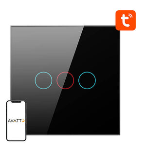 Smart lyskontakt ZigBee Avatto ZTS02-EU-B3 3-vejs TUYA (sort)