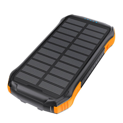 Choetech B659 Saules enerģijas power bank ar induktīvo uzlādi 2x USB 10000mAh Qi 5W (melni-oranžs)