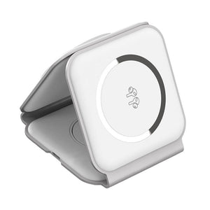 Choetech T588-F 3in1 magnētiskais bezvadu lādētājs 15W (balts)