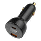 LDNIO C101 automašīnas lādētājs, USB + USB-C, 100W + USB-C uz USB-C kabelis (melns)