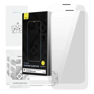 Härdat glas Baseus Corning för iPhone 13/13 Pro/14 med inbyggt dammfilter