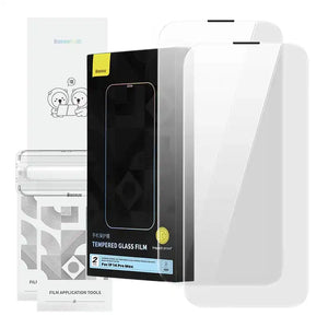Härdat glas Baseus Corning för iPhone 14 Pro med inbyggt dammfilter