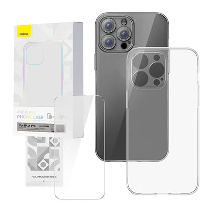 Transparent fodral och härdat glas set Baseus Corning för iPhone 14 Pro