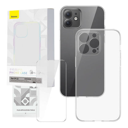 Transparent fodral och härdat glas set Baseus Corning för iPhone 12