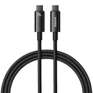 USB-C kuni USB-C kaabel Baseus Tungsten Gold 240W 1m (must)