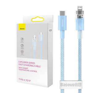 Snabbladdningskabel Baseus USB-C till Lightning Explorer Series 2m, 20W (blå)