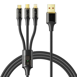 3in1 USB uz USB-C / Lightning / Micro USB kabelis, Mcdodo CA-3330, 1.2m (Melns)