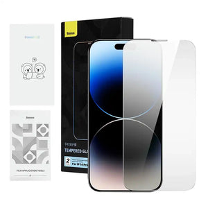 Privacy tempered Glass Baseus Iphone 14 Pro Max (2 kpl) kahdella puhdistussarjalla ja pölytiiviillä asennustyökalulla
