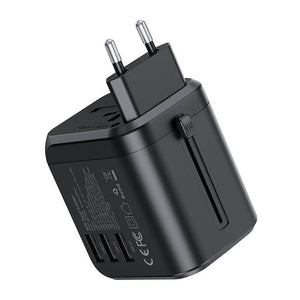 Choetech PD5008 ceļojumu lādētājs, 3xUSB-A, 2xUSB-C, GaN, 35W, ASV/ES/Lielbritānija/AU (melns)