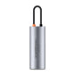 Hub 7i1 Baseus Gleam, USB-C til 1x HDMI4K 60Hz + 3x USB3.0 + 1x PD + 1x SD/TF (grå)